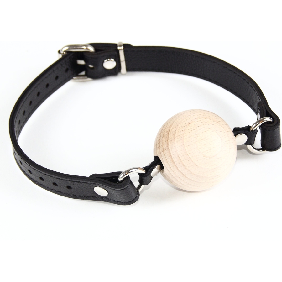 Deri Kayışlı Ahşap Ball Gag (5 cm)