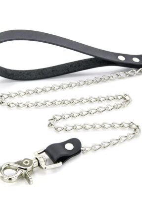 Leather Collar with Chain (Image 1)