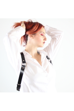 Omuz Askılı Hakiki Deri Harness – 2,5 cm Genişliğinde, Ayarlanabilir ve Vücuda Oturan Tasarım