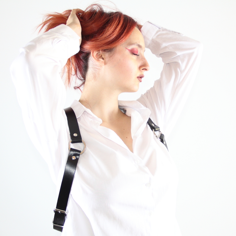 Omuz Askılı Hakiki Deri Harness – 2,5 cm Genişliğinde, Ayarlanabilir ve Vücuda Oturan Tasarım