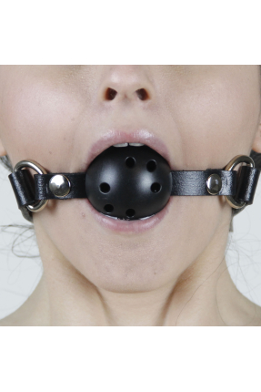 Genuine Leather Ball Gag + Nipple Clamps