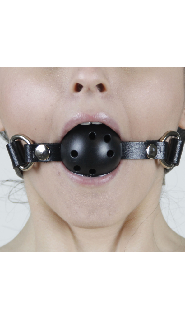 Genuine Leather Ball Gag + Nipple Clamps