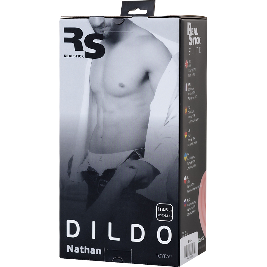 RealStick Elite Nathan’ın gerçekçi yapay penis, TPR, çıplak, 18,5 cm
