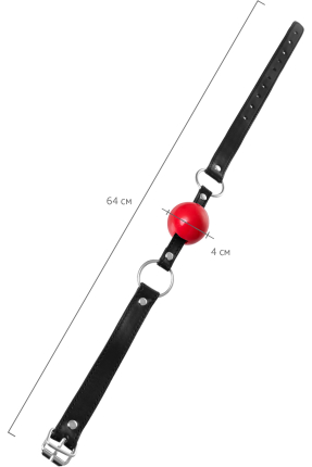 Anonymo Fetiş Ağız Topu  #0305, TPR, kırmızı, 64 cm