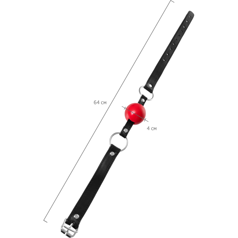Anonymo Fetiş Ağız Topu  #0305, TPR, kırmızı, 64 cm