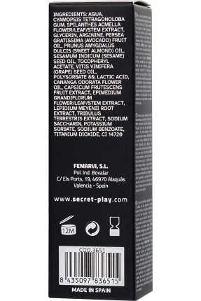 SECRET PLAY Zevk Arttırıcı Çiftler İçin Jel 3'ü 1 Arada, 15 ml