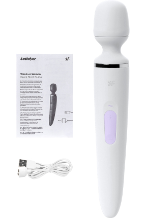 Satisfyer Wand-er Woman Vibratör, ABS plastik, beyaz, 34 cm
