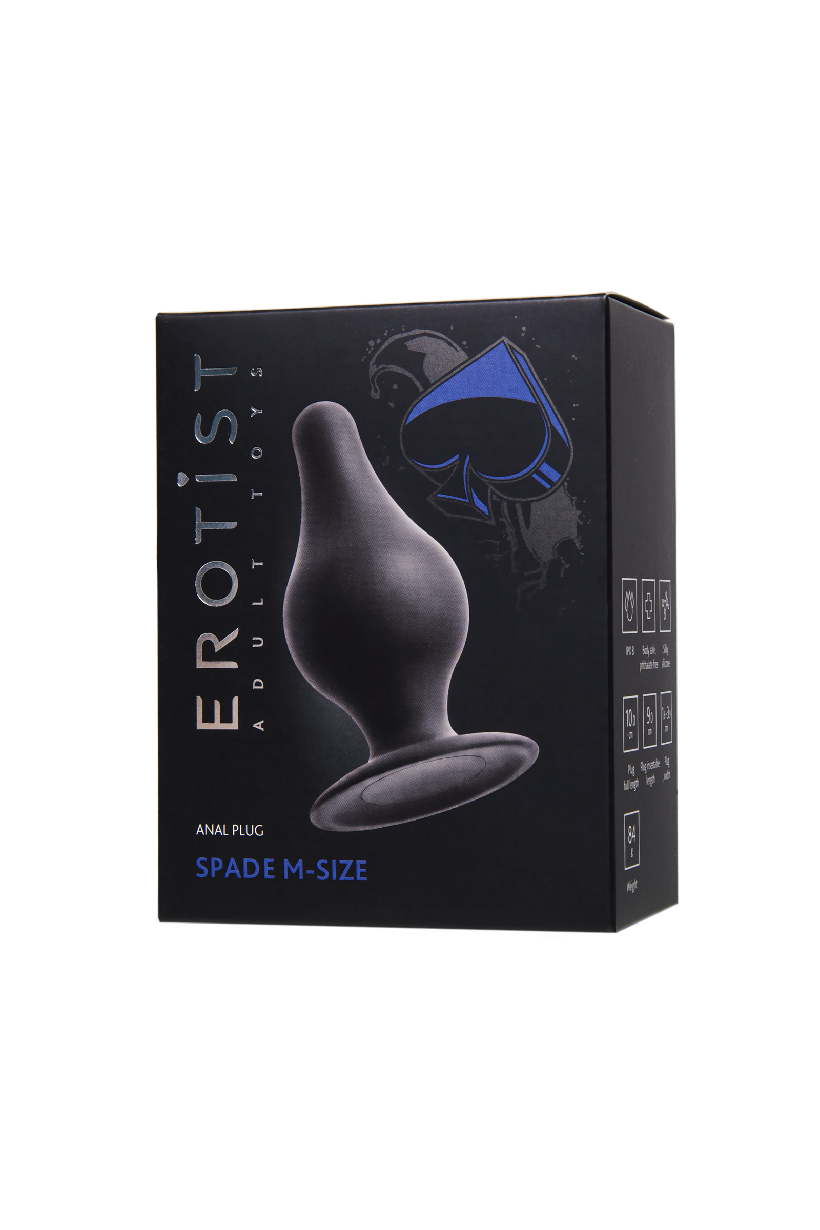 Spade Anal Plug, M , Silekspan, siyah, 10 cm 6 Spade Anal Plug, M , Silekspan, siyah, 10 cm