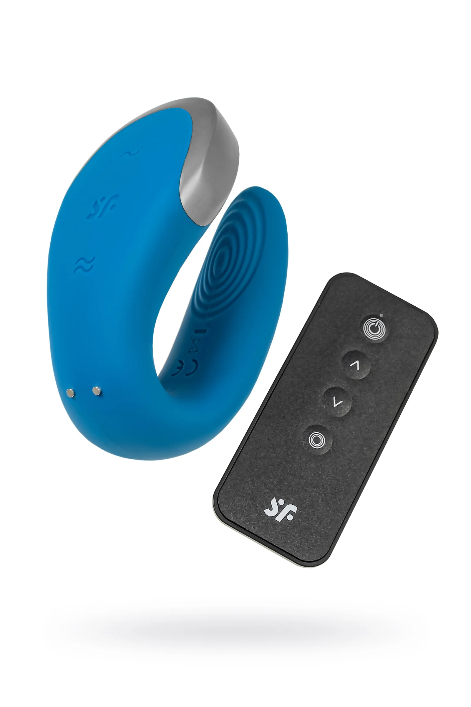 Satisfyer Double Love Connect App Blue Çiftler İçin Mini Vibratör, silikon, mavi, 18 cm