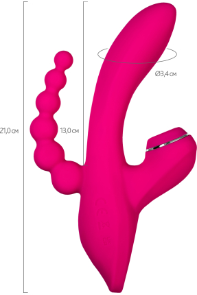 TRIPLING 3'ü 1 Arada Vibratör, 21 cm