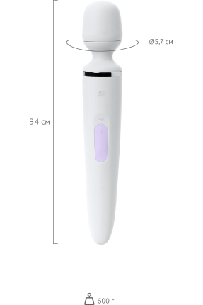 Satisfyer Wand-er Woman Vibratör, ABS plastik, beyaz, 34 cm