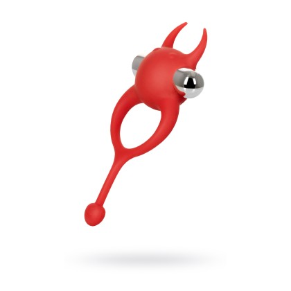 JOS NİCK Kuyruklu Penis Halkası, silikon, kırmızı, 13,5 cm