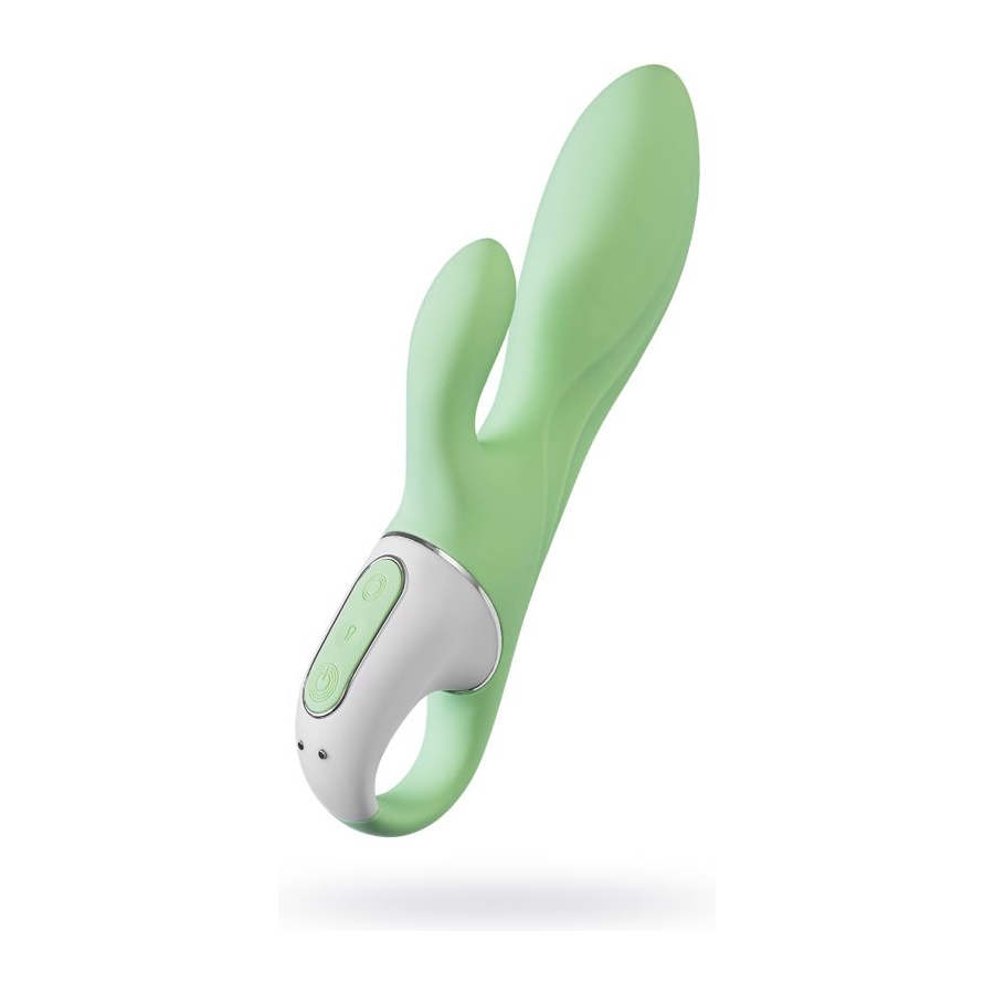 Satisfyer Air Pump Banny 5 Anal Vibratör, Silikon, yeşil, 15 cm