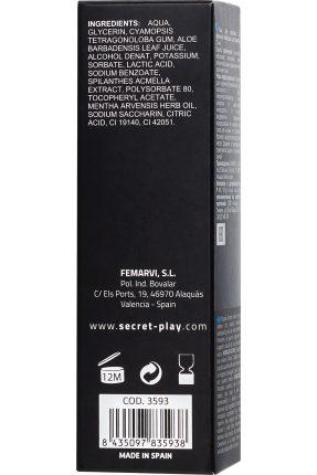 SECRET PLAY Unisex Masaj Jeli  Titreşim Efektli, 15 ml