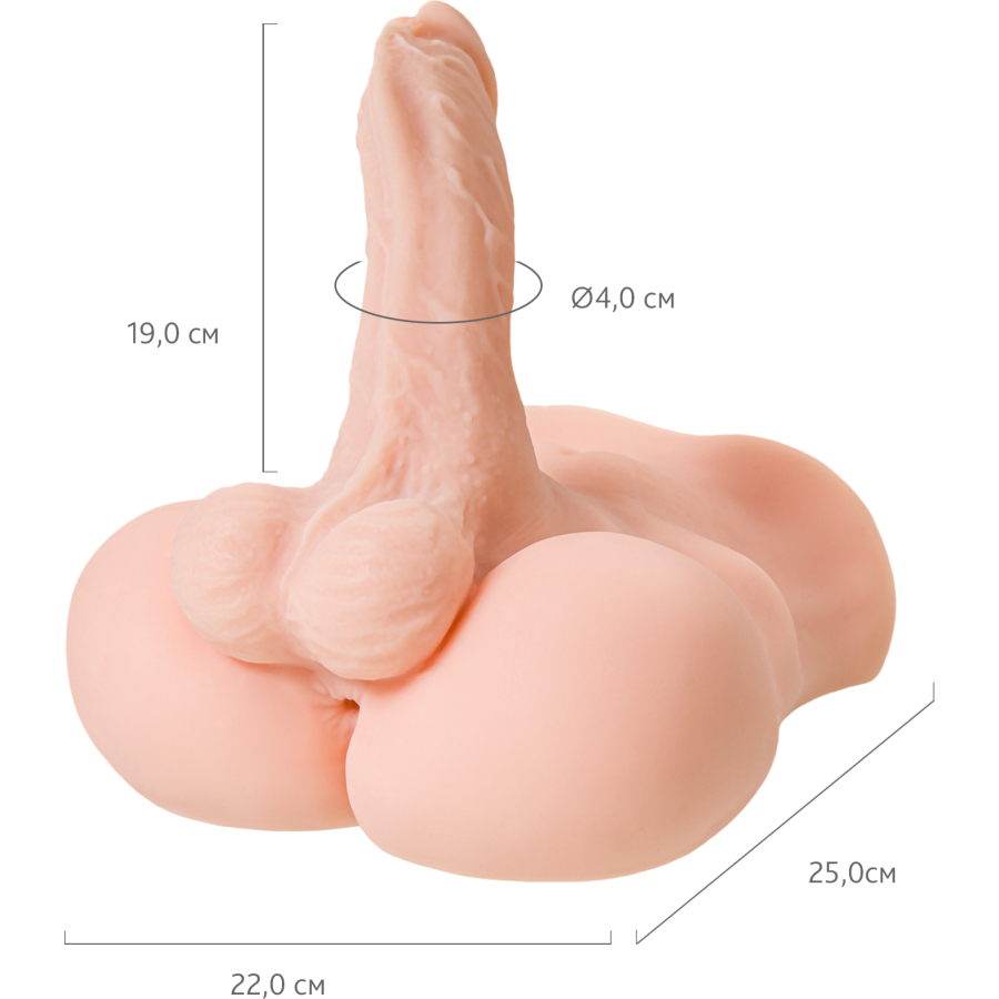 Juicy Pussy by Toyfa Erkeklik organı ile Masturbator Manuel, TPE, Ten, 25 cm