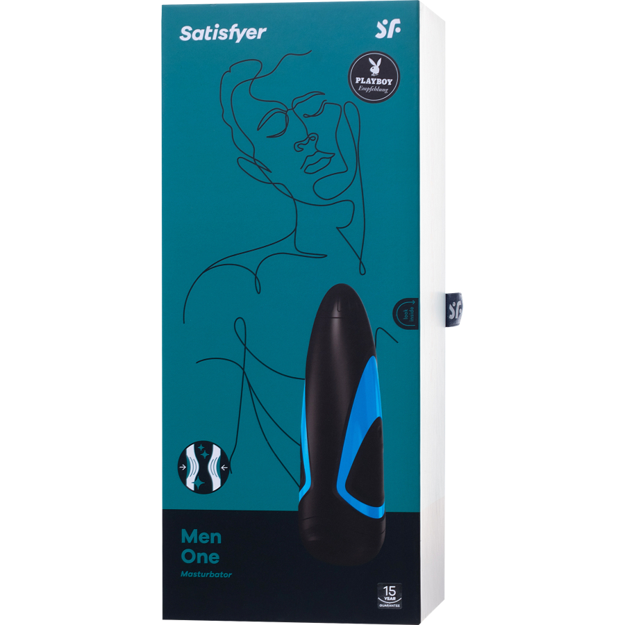 Satisfyer Men One Masturbator gerçekçi Olmayan Tatmin Edici Erkekler, silikon, siyah, 25,5 cm
