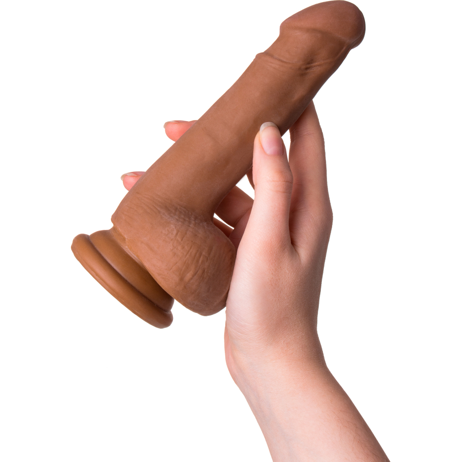 RealStick Elite Mulatto Gerçekçi Vibratör, kahverengi, 13 cm