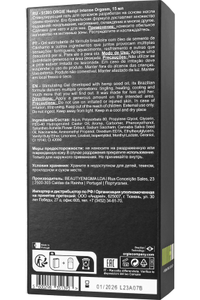 ORGIE Kenevir Yoğun Orgazm, 15 ml