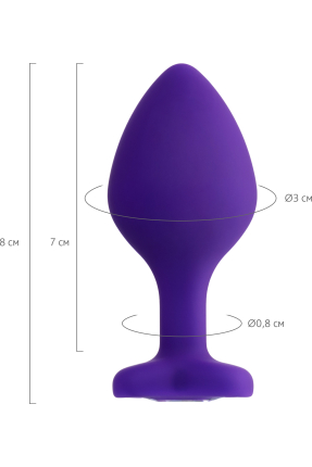 Diamond Heart Anal Plug, 8 cm