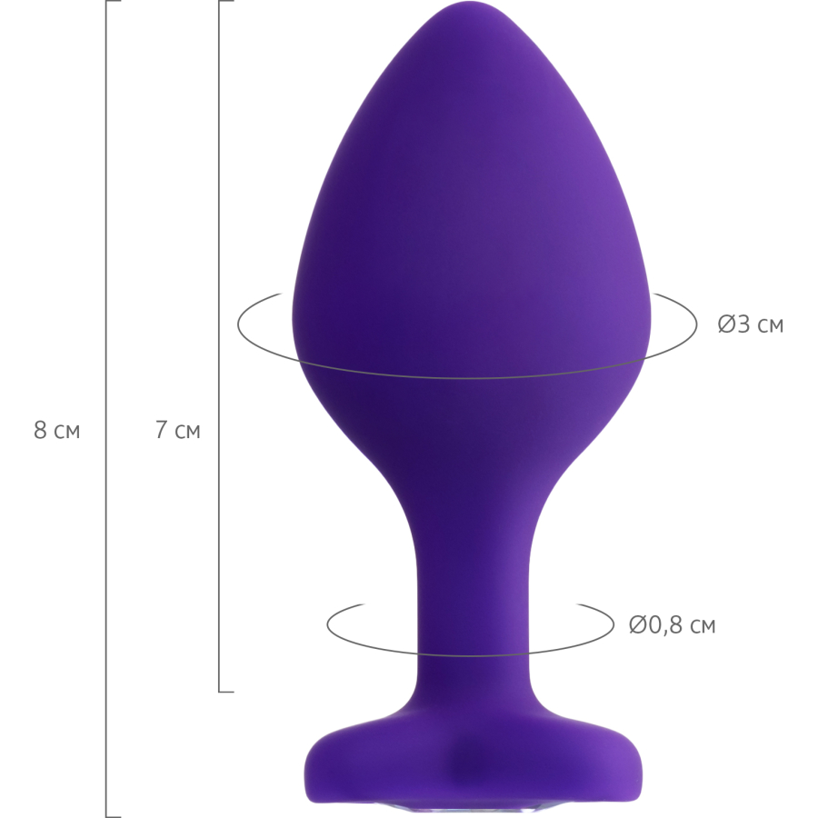 Diamond Heart Anal Plug, 8 cm