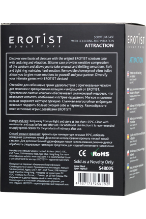 Erotist Penis Kılıfı  Ereksiyon halkalı ve Titreşimli , Silikon, siyah, 6,5 cm