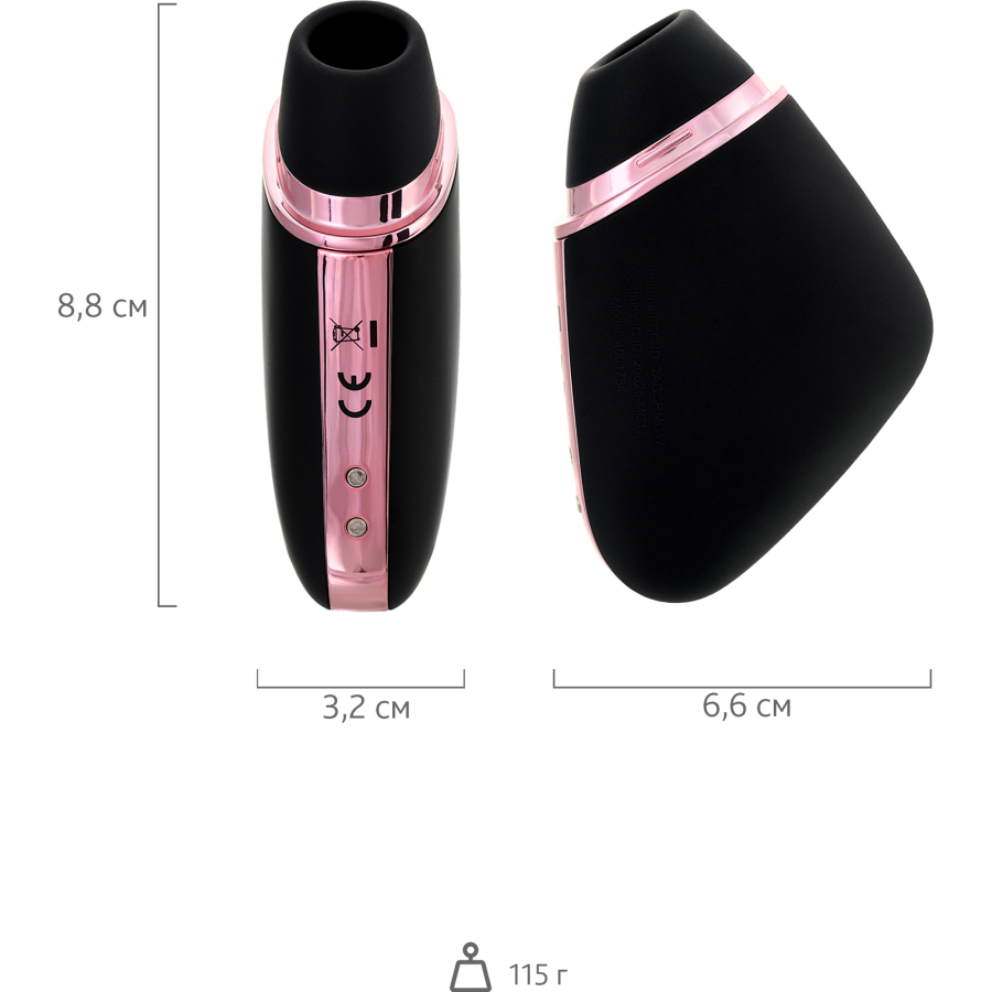 Satisfyer Love Triangle Vakum Dalgası Klitoral Stimülatör, Silikon, Siyah, 8,8 cm