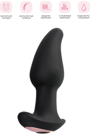 Hurricane Anal Plug, Silicone, black, 14 cm