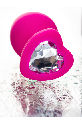 ToDo by Toyfa Diamond Heart Anal Plug, silikon, pembe, 9,5 cm, Ø 4 cm