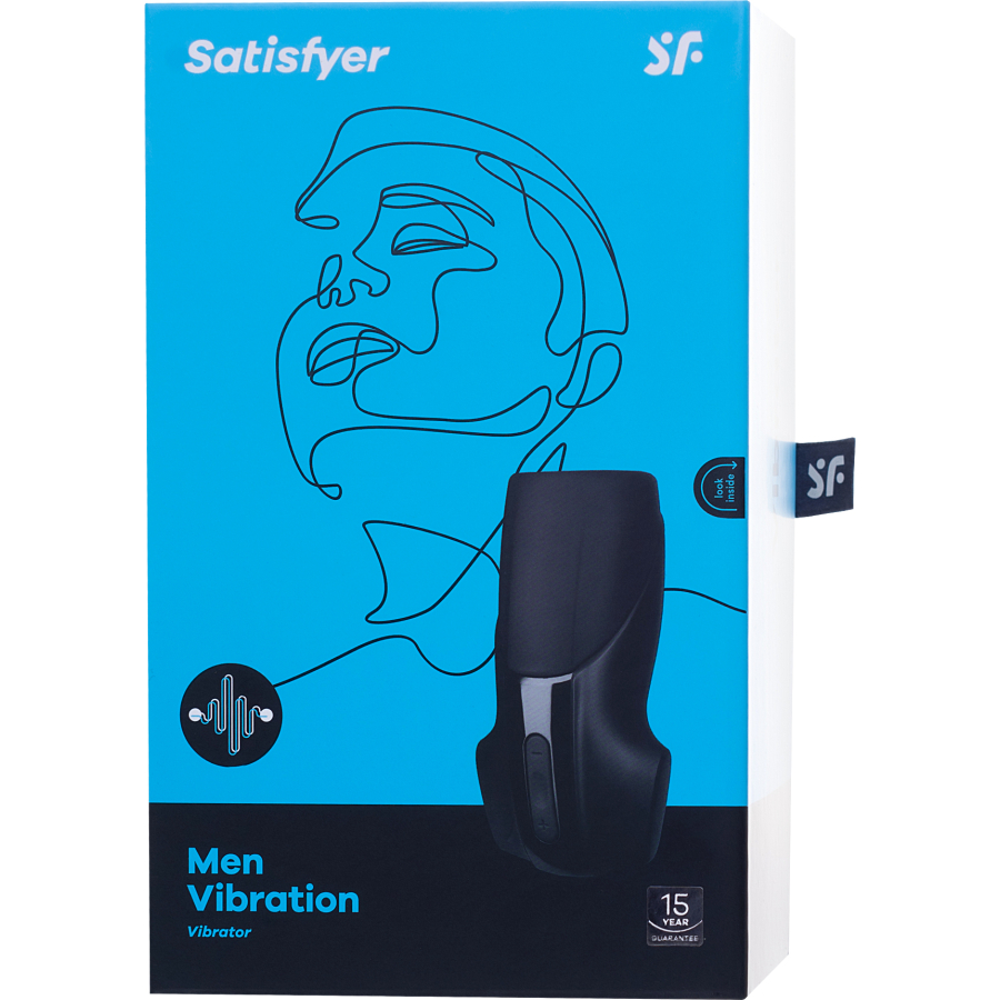 Satisfyer Men Vibration Masturbator, Silikon, Siyah, 14,5 cm