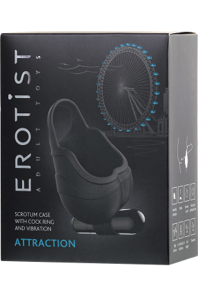 Erotist Penis Kılıfı  Ereksiyon halkalı ve Titreşimli , Silikon, siyah, 6,5 cm