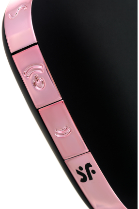 Satisfyer Love Triangle Vacuum Wave Clitoral Stimulator, Silicone, Black, 8.8 cm