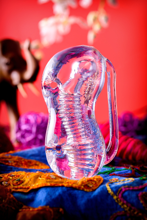 Lingam by TOYFA Masturbator Indira, TPE, Transparent, 14 cm