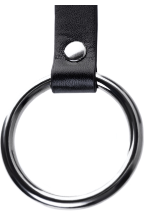 Faux Leather Penis Ring Nipple Clamp, silver, 60 cm
