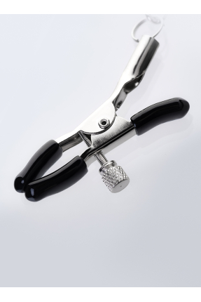 Faux Leather Penis Ring Nipple Clamp, silver, 60 cm