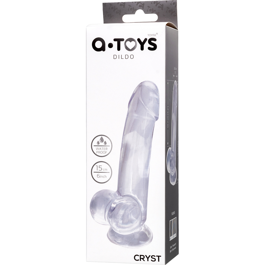 Gerçekçi Cryst yapay penis, 15 cm