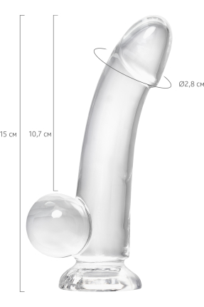 Gerçekçi Cryst yapay penis, 15 cm