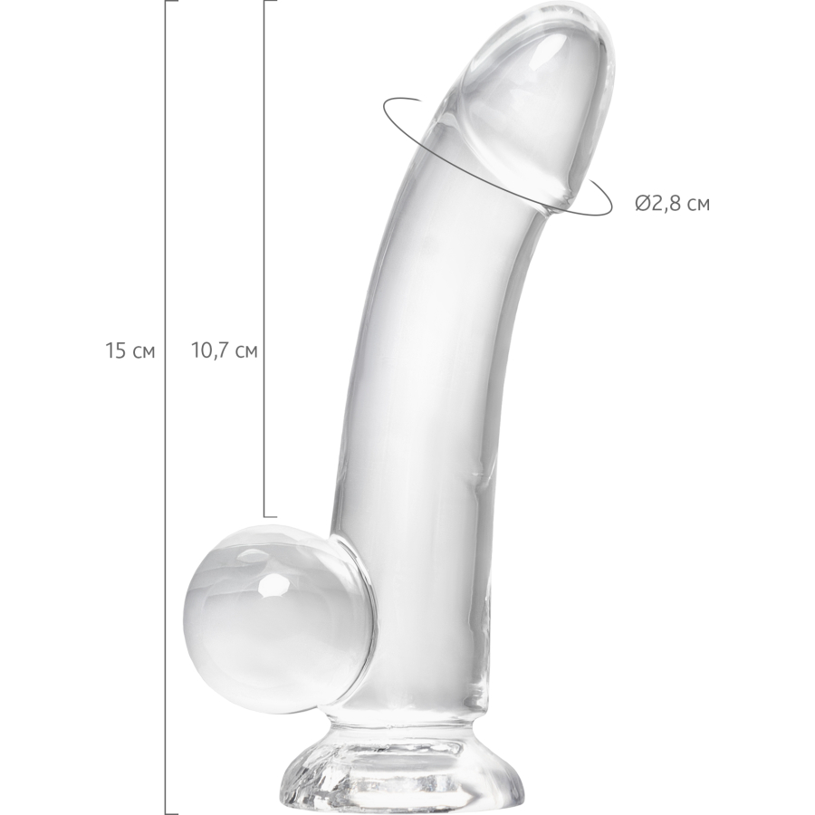 Gerçekçi Cryst yapay penis, 15 cm