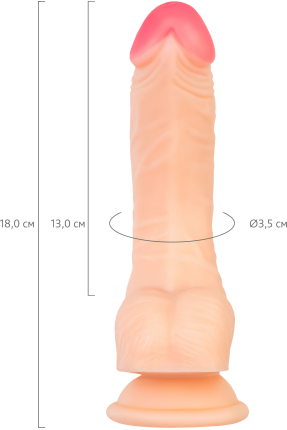 Gerçekçi Yapay Penis, PVC, 18 cm