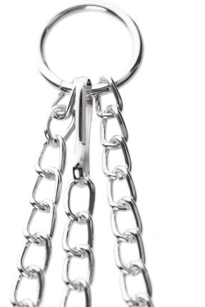 Faux Leather Penis Ring Nipple Clamp, silver, 60 cm