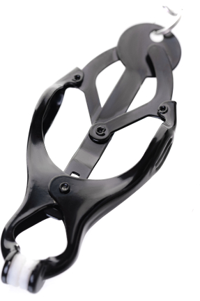 Faux Leather Penis Ring Nipple Clamp, Black