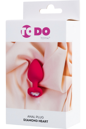 ToDo by Toyfa Diamond Heart Anal Plug, silikon, pembe, 9,5 cm, Ø 4 cm
