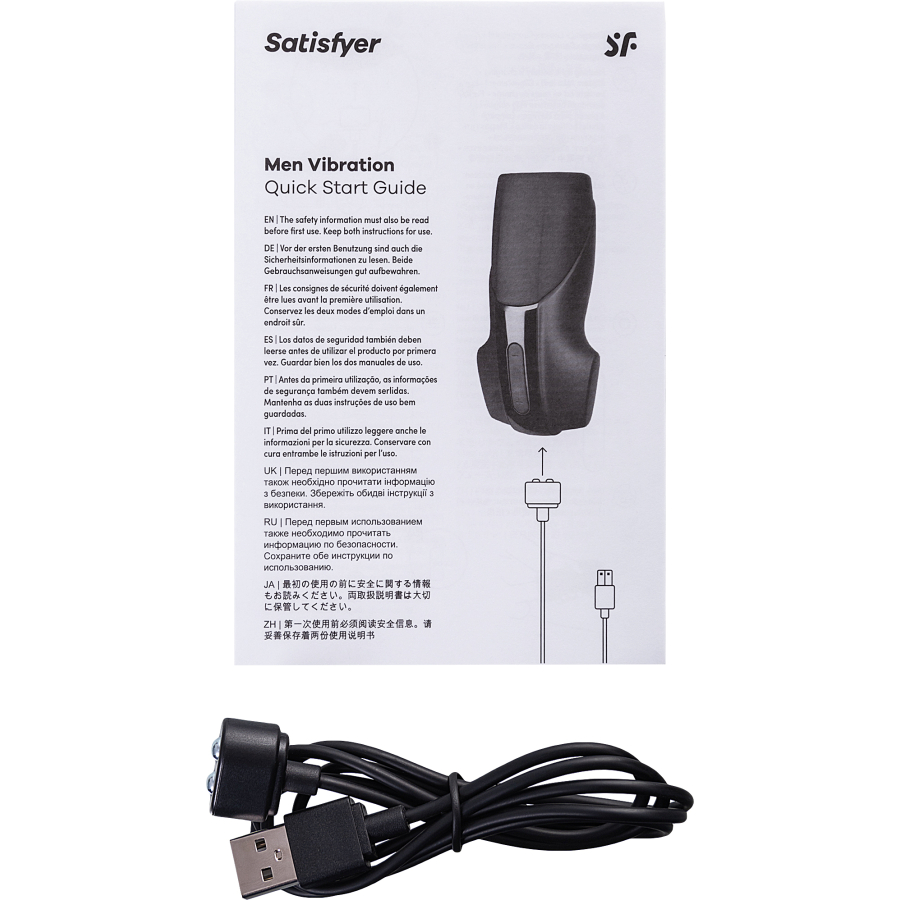 Satisfyer Men Vibration Masturbator, Silikon, Siyah, 14,5 cm