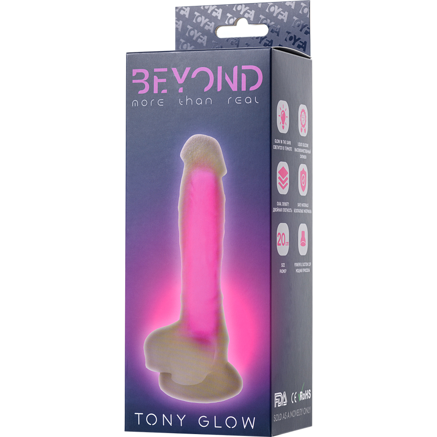 Tony Glow Gece Parlayan Dildo, 20 cm