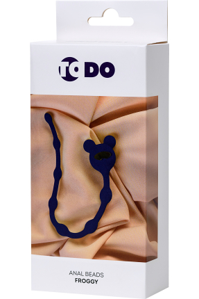 ToDo by Toyfa Froggy anal Zinciri, silikon, mavi, 27,4 cm, Ø 1,4 cm