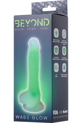 Wade Glow Gece Parlayan Dildo, 20 cm