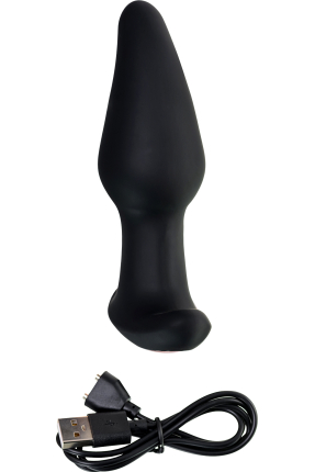 Hurricane Anal Plug, Silicone, black, 14 cm