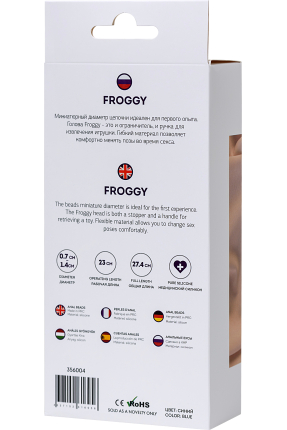 ToDo by Toyfa Froggy anal Zinciri, silikon, mavi, 27,4 cm, Ø 1,4 cm