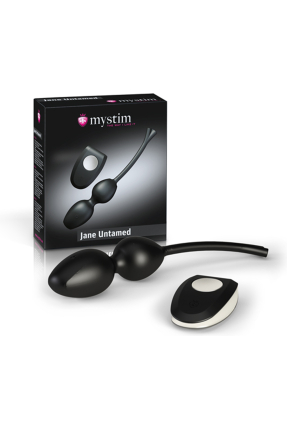 Mystim Jane Untamed Geisha Balls Vajinal Toplar, titreşimli, silikon, siyah