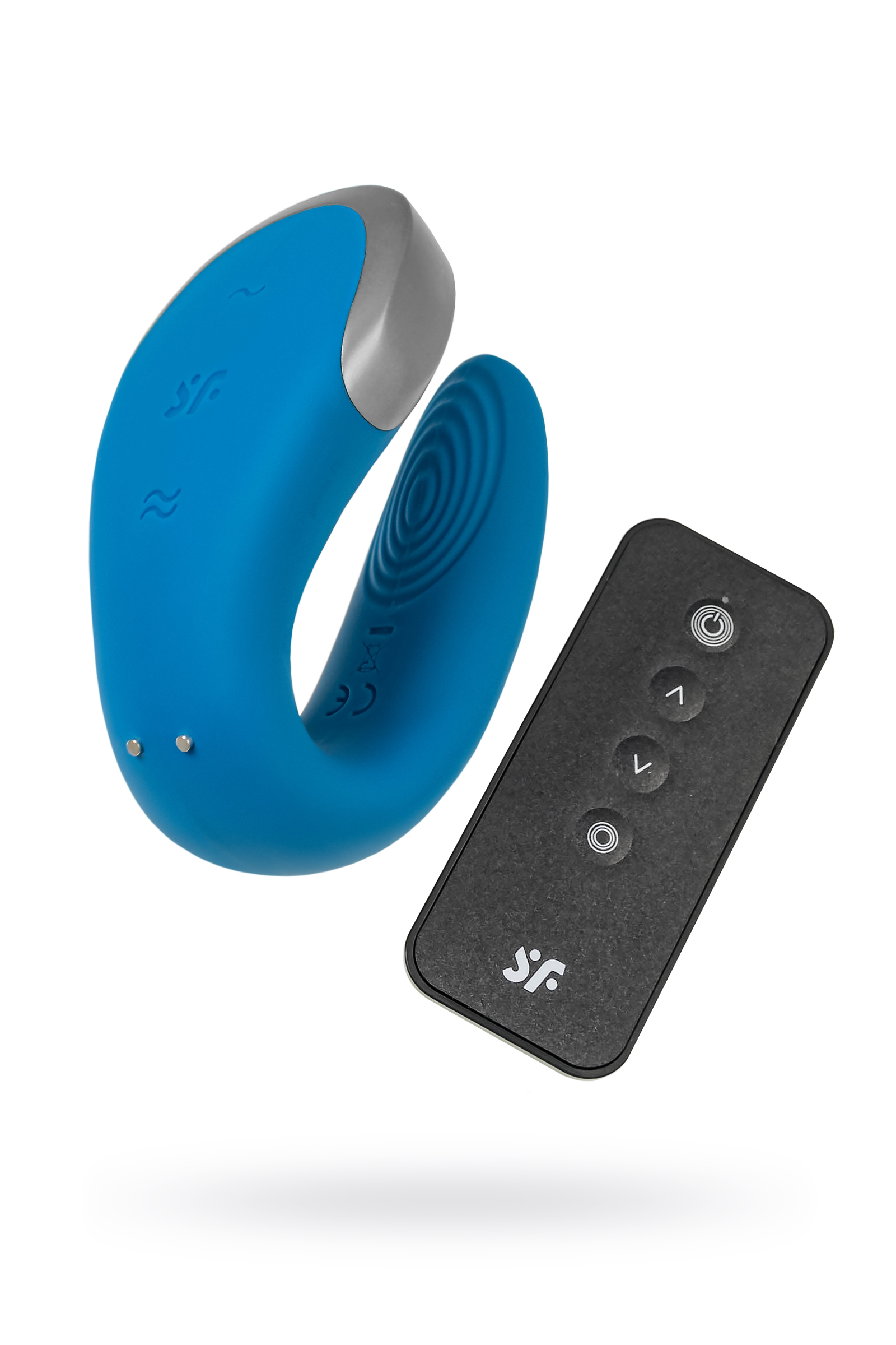 Satisfyer Double Love Connect App Blue Çiftler İçin Mini Vibratör, silikon, mavi, 18 cm