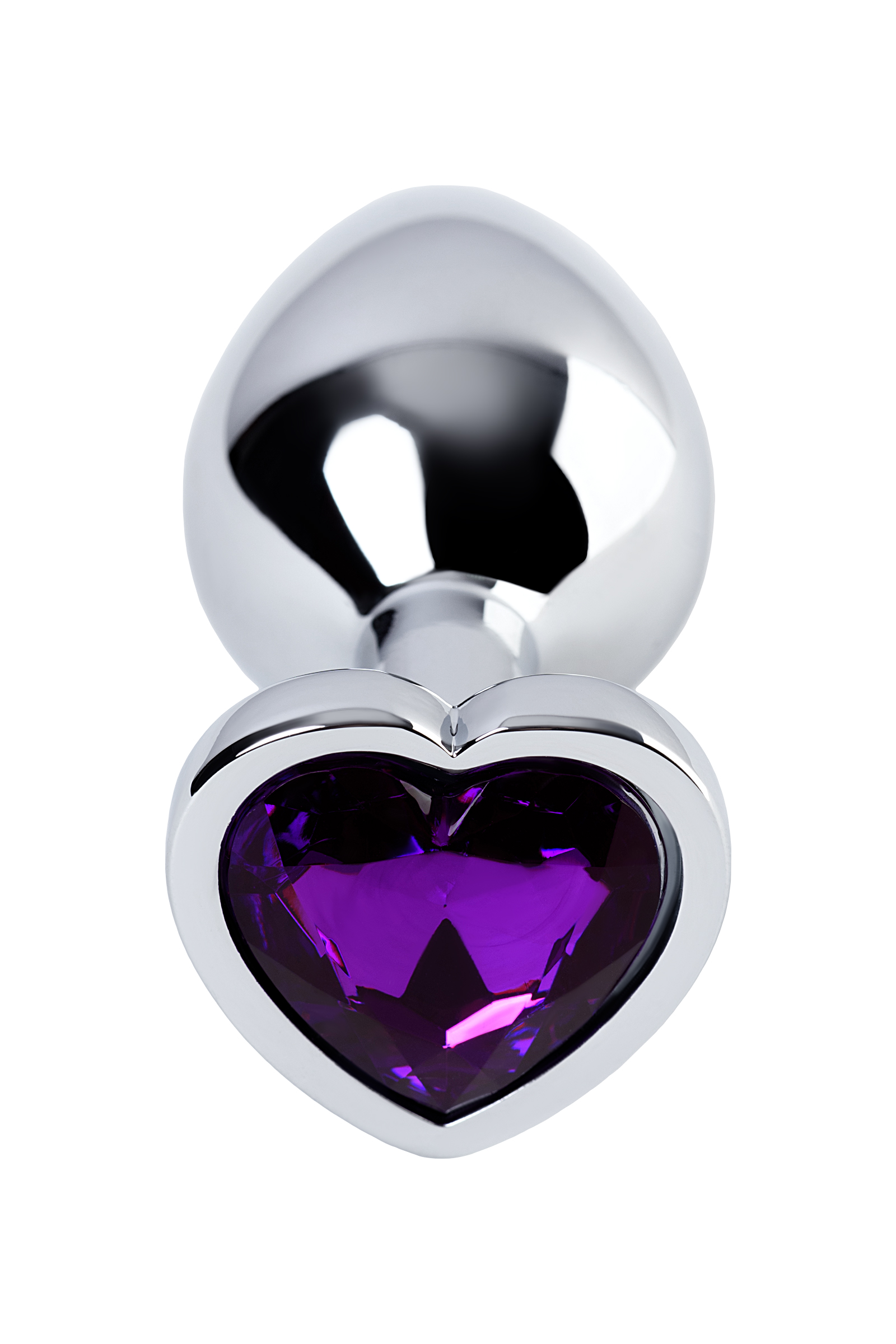 Metal Anal Plug 8 cm 9 purple crystal